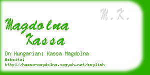 magdolna kassa business card